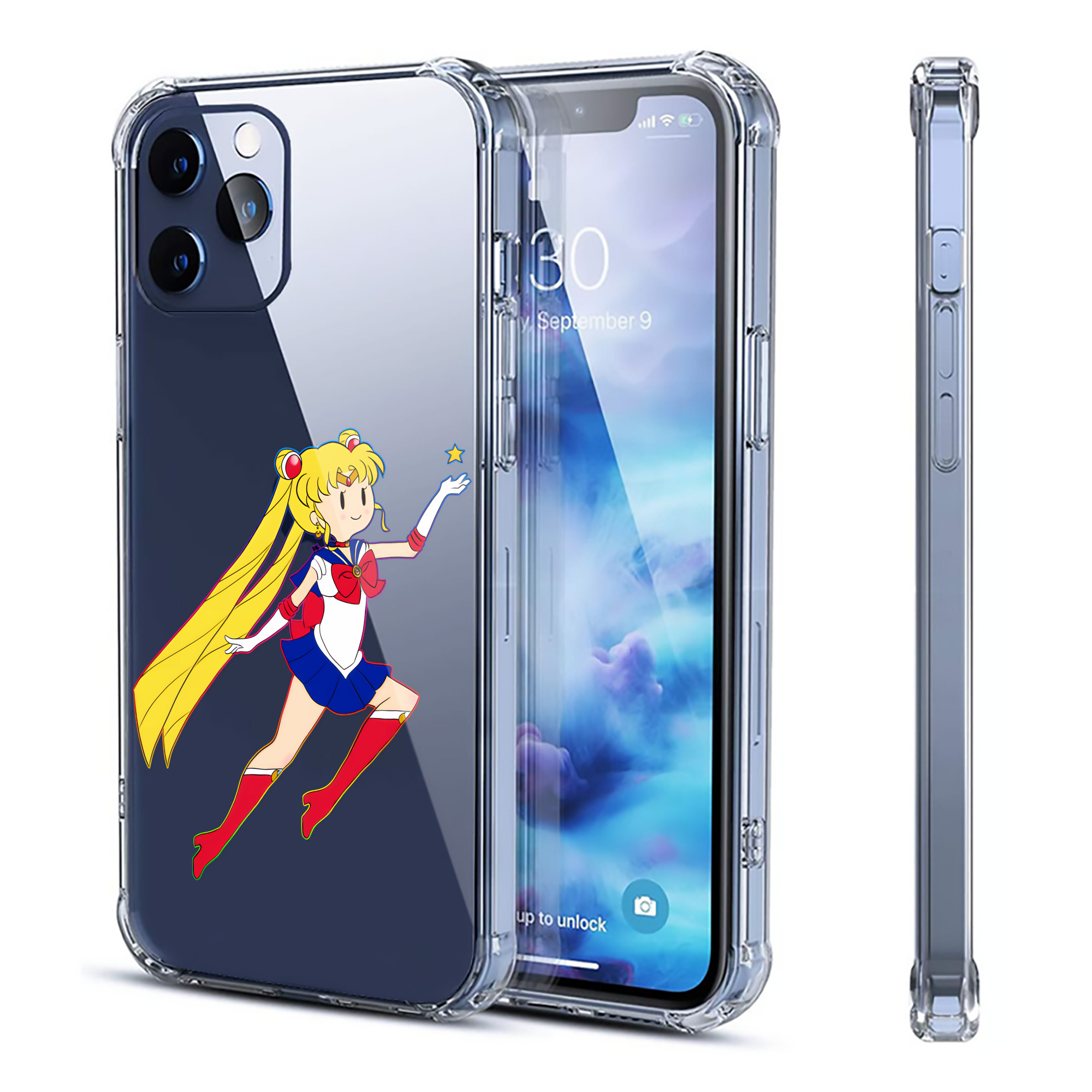 （画像用） 美少女戦士セーラームーン 月野 うさぎ つきの うさぎ Sailor Moon Tsukino Usagi 【iPhone 12シリーズ対応】透明スマホケース（クリアソフトケース）